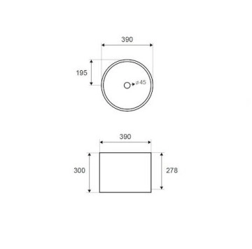 Мивка върху плот Cleon CS-0058-D5 39см. сива KARAG