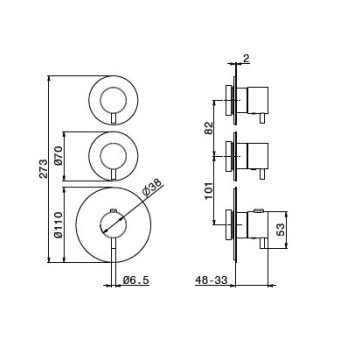 Смесител за вана/душ O'Rama злато сатен