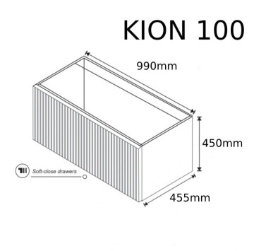 Шкаф за баня с мивка Kion 100см Charleston Oak