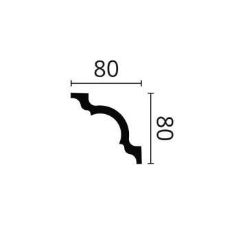Декоративен корниз NOMASTYL A1 8/h8см бял полистирен