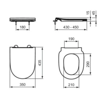 Капак за тоалетна чиния I.Life O бял IDEAL STANDARD
