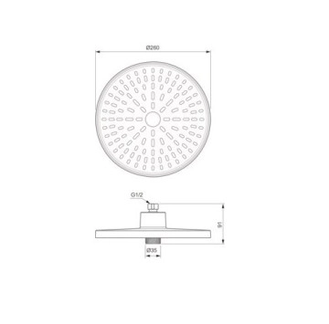 Душ глава IdealRain Alu+ черен мат IDEAL STANDARD