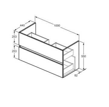 Шкаф за баня Eurovit+ 100см. Естествен дъб IDEAL STANDARD