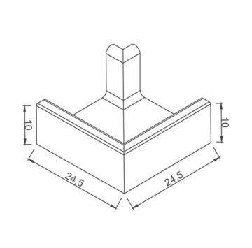 Top Overflow Channel External Corner-1 25.4/25.4см