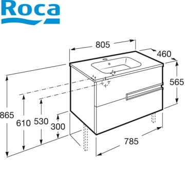 Шкаф за баня Unik Victoria N 80см. бял ROCA