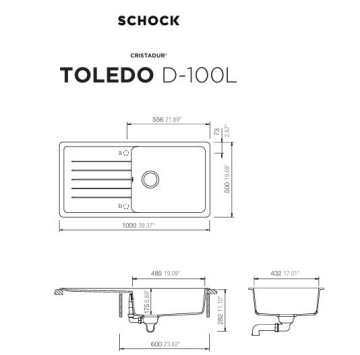 Кухненска мивка Toledo D100L 100см Magma SCHOCK