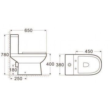 Моноблок Esai 6782 New Rimless 38см. бял