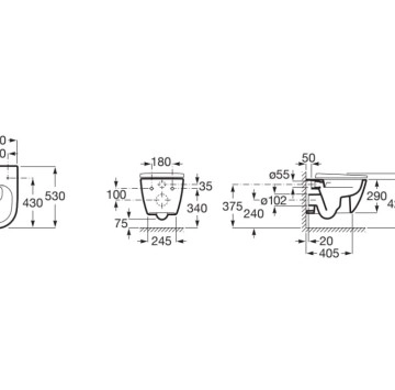 Стенна тоалетна чиния Ona Rimless бяла ROCA