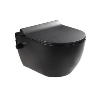 Стенна тоалетна Hill с биде черна