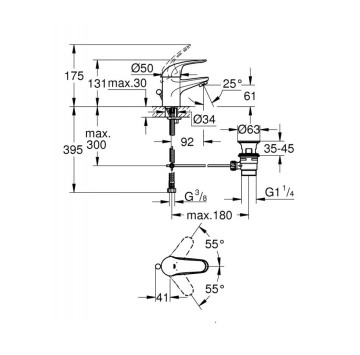 Смесител за мивка Euroeco S хром GROHE