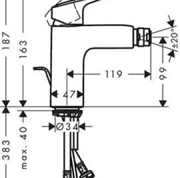 Смесител за биде Logis 100 хром HANSGROHE