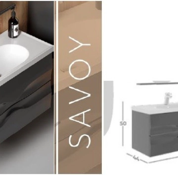 Шкаф за баня с мивка Savoy 100см графит