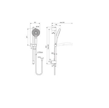 Тръбно окачване Idealrain Solos хром IDEAL STANDARD