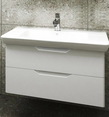 Шкаф за баня с мивка Сенсо 80см. PVC бял две