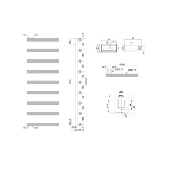 Лира за баня Design 2-1245 50/h124.5см. хром KARAG