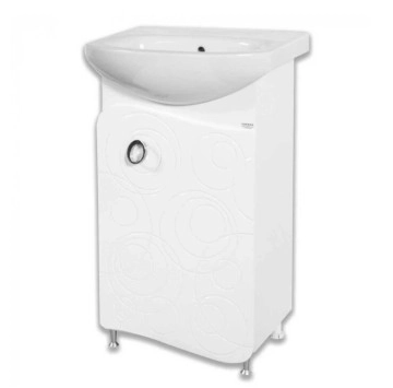 Шкаф за баня с мивка Бъбъл 50см бял