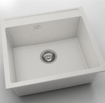 Кухненска мивка фатгранит 56/51см бяла ФАТ