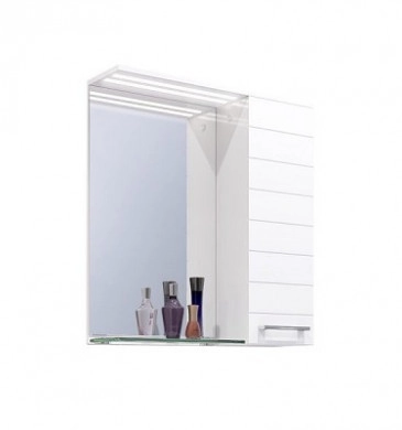 Шкаф огледало Корнер 55см бял с Led осветление