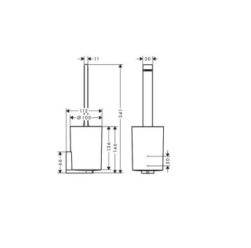 Четка за тоалетна WallStoris 10/11.2см. бял мат HANSGROHE