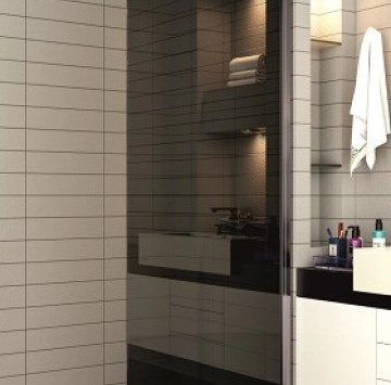 Параван стационарен WalkIn ICS113GG/80 Nano сив ИНТЕР КЕРАМИК