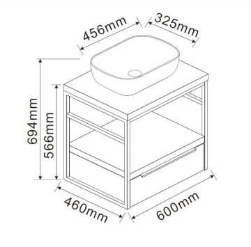 Шкаф долна част Комо ICP6056-039 60см дървесен ИНТЕР КЕРАМИК