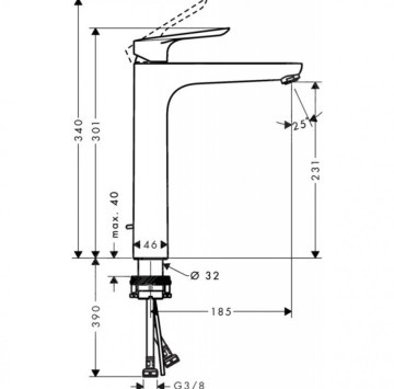 Смесител за мивка Logis E 230 висок чучур хром HANSGROHE