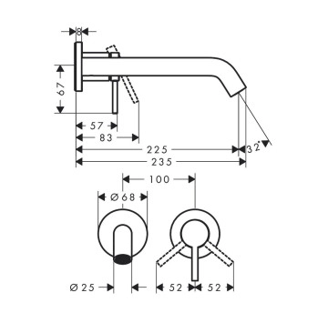 Смесител за мивка Tecturis S 110 хром HANSGROHE