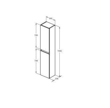 Шкаф колона Eurovit+ 30см бял IDEAL STANDARD