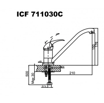 Смесител за кухня ICF7111030C хром