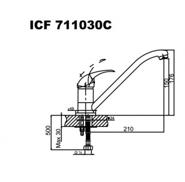 Смесител за кухня ICF7111030C хром ИНТЕР КЕРАМИК