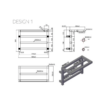 Лира за баня Design 1 50/h35см. хром KARAG