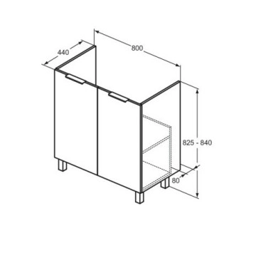 Шкаф за баня Eurovit 80см. сив IDEAL STANDARD