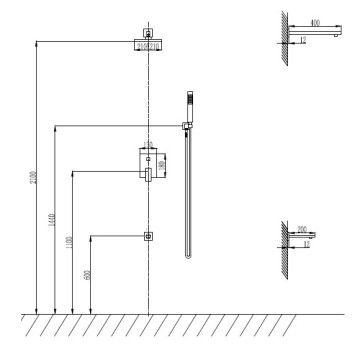 Промо Душ система Delos CFT205-BL черен мат KARAG