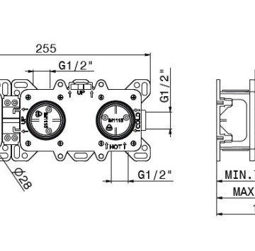 Кутия за смесител за вана и душ XT