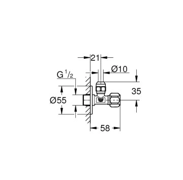 Вентил Grohe ъглов 1/2" хром GROHE