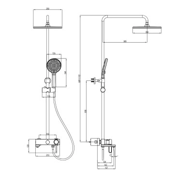 Душ колона Zaffiro с аксесоари злато мат