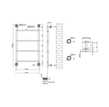 Лира за баня Design 6-900 CROMO 56/h90см. хром KARAG