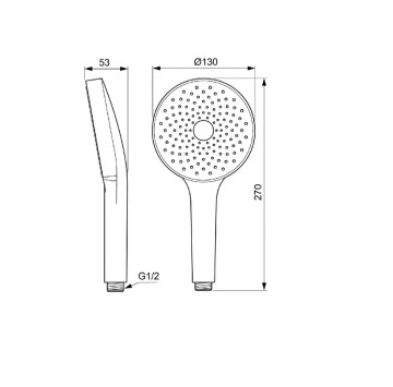 Душ слушалка Idealrain Solos хром IDEAL STANDARD