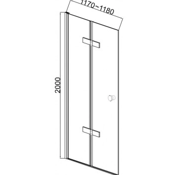 Параван Walk In ICS114FS/120Nano 117-118/h200см. ИНТЕР КЕРАМИК