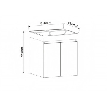 Шкаф долна част  Aldene-50см. 5155-50W бял ИНТЕР КЕРАМИК