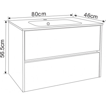 Шкаф за баня с мивка BG7955/ICC8066 бял ИНТЕР КЕРАМИК