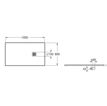 Душ корито Terran 100/80/h2.6см. перла ROCA