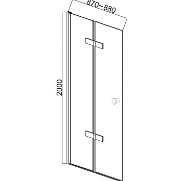 Параван WalkIn ICS114G/90Nano 87-88/h200см черен мат ИНТЕР КЕРАМИК