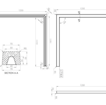 Праг до 125/125см. квадрат граниксит Sandstone