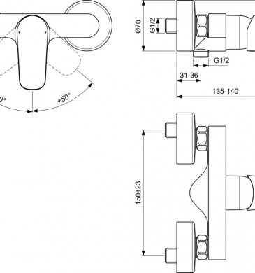 Смесител за вана Ceraflex хром IDEAL STANDARD