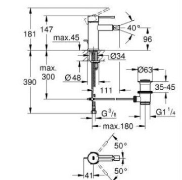 Смесител за биде Essence New OHM хром GROHE