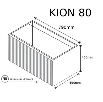 Шкаф за баня Kion KI80L 79см. White Mat M01 бял мат KARAG