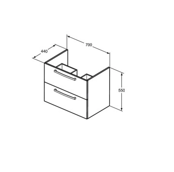 Шкаф за баня Eurovit 70см. бял IDEAL STANDARD