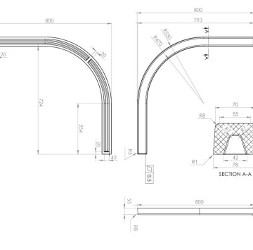 Праг за душ кабина граниксит 80/80см. овал Зелен ФАТ