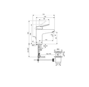 Смесител за мивка Dorea H95 хром IDEAL STANDARD